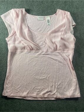 Axcess Pale Pink Sheer Yoke Tee